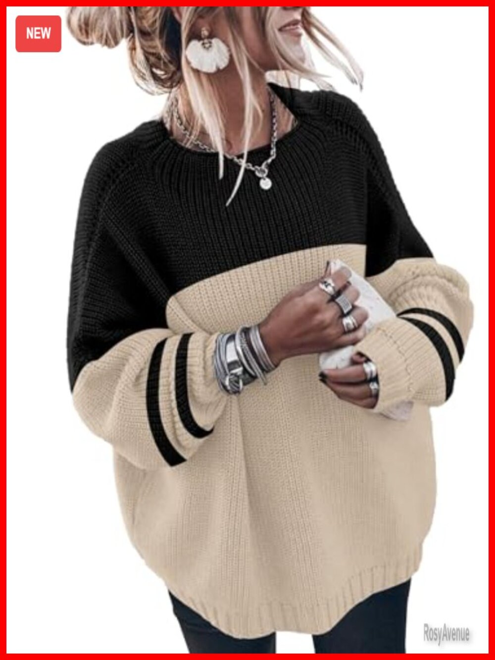 Oversized Chunky Knit Mock Neck Pullover Sweater Batwing Long Sleeve